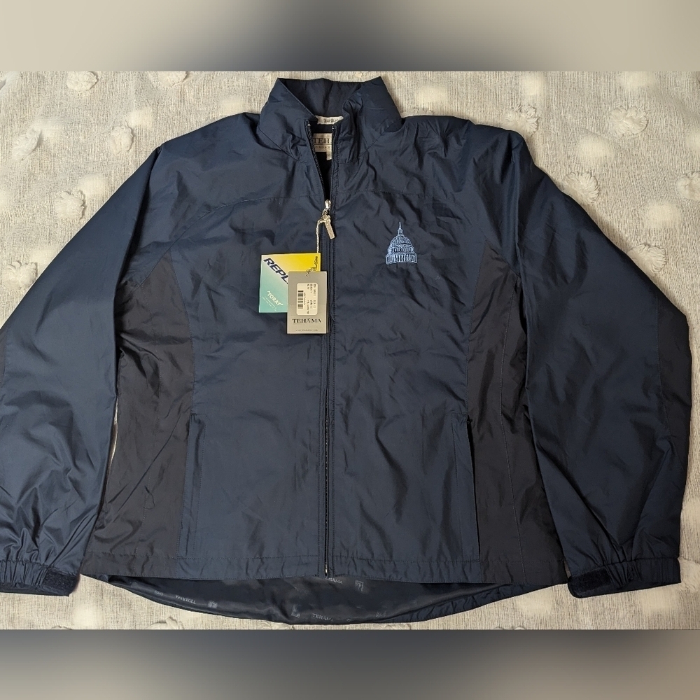 Tehama Lightweight Replex-LT Zip Up Navy  Windbreaker Jacket Size M NWT MSRP $65